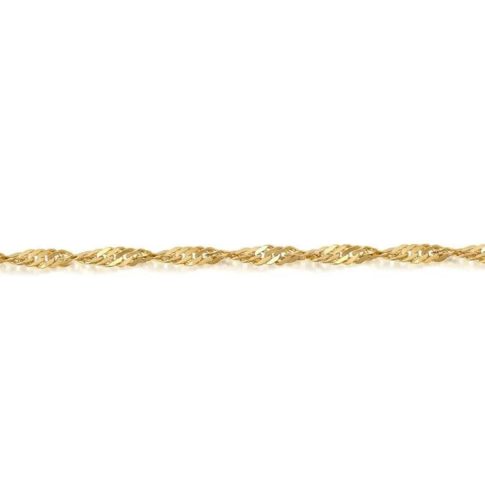 10K Yellow Gold Singapore Chain Bracelet