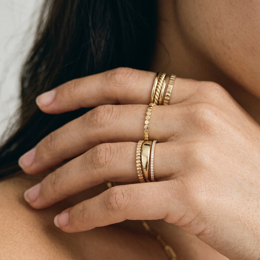 10K Yellow Gold Dotted Ring