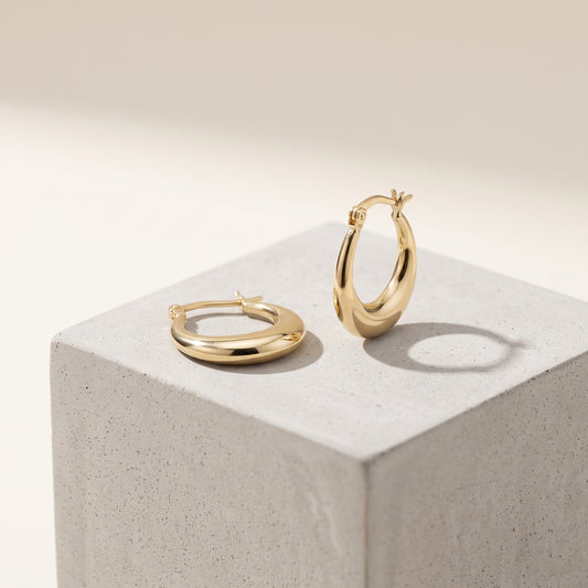 10K Yellow Gold Tapered Huggies
