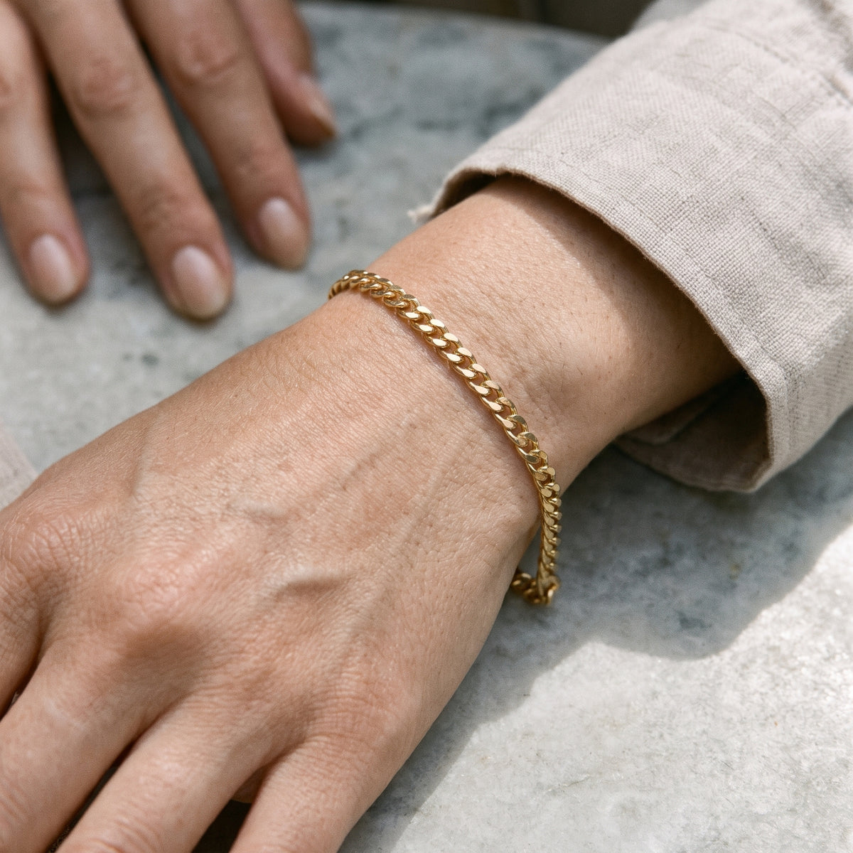 Flat Curb Chain Bracelet