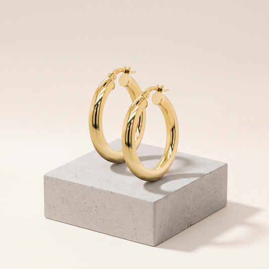 10K Yellow Gold Hoops