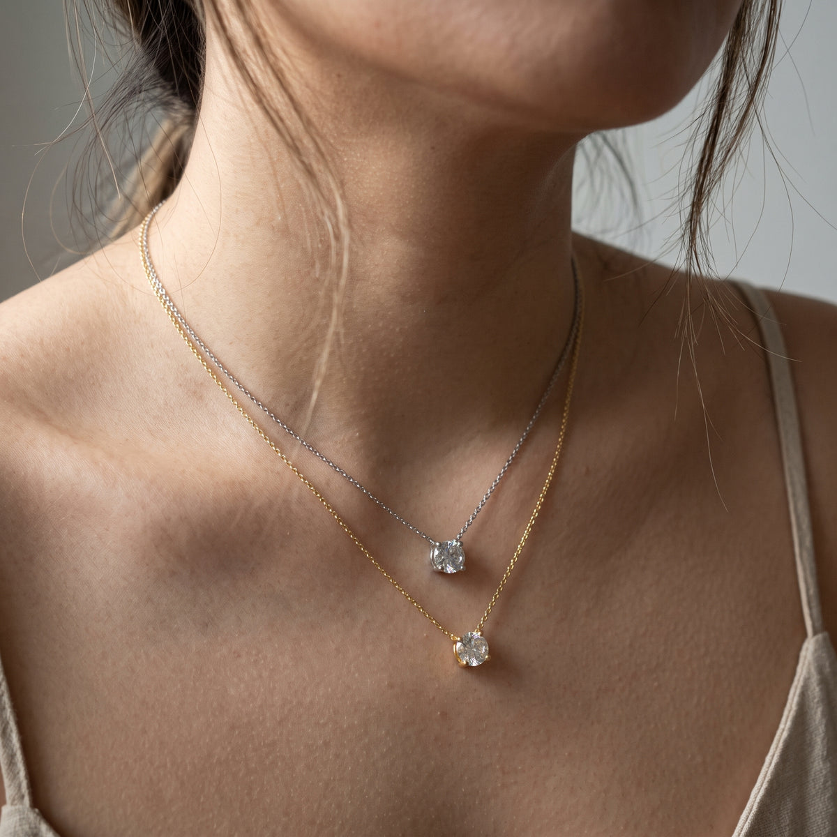 Single Prong Set Necklace