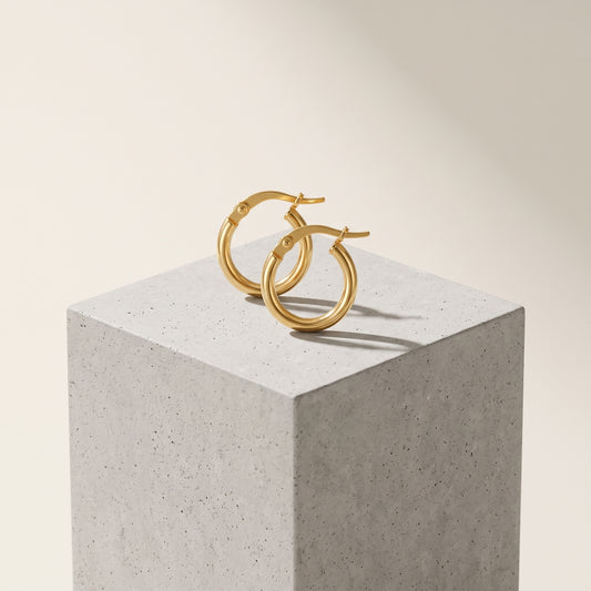 10K Yellow Gold Mini Hoops
