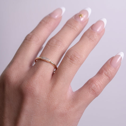 Pave Slim Bar Ring