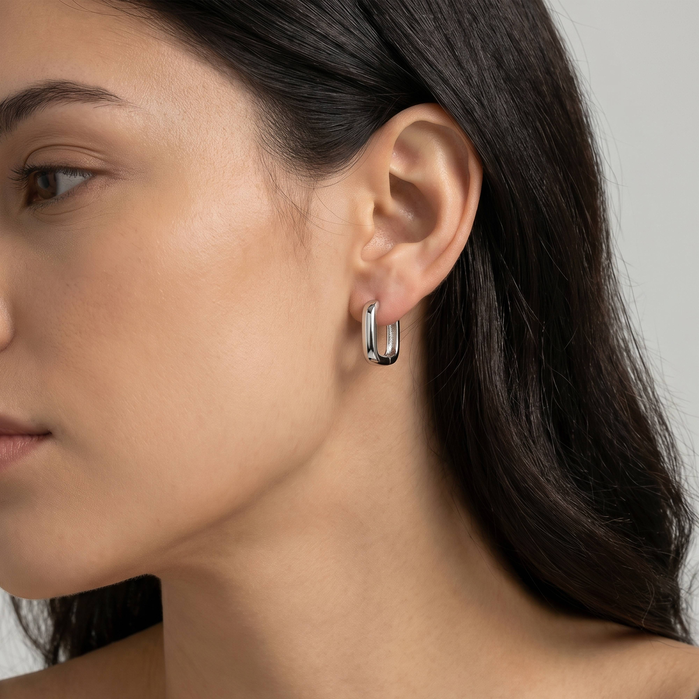 Square Huggie Hoops