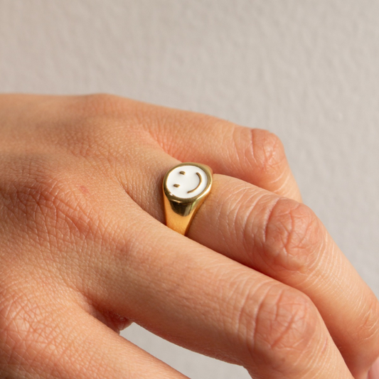 Smiley Face Signet Ring