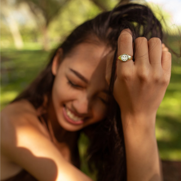 Smiley Face Signet Ring