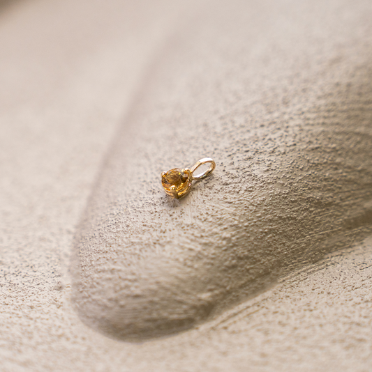 10K Yellow Gold Birthstone Necklace - November