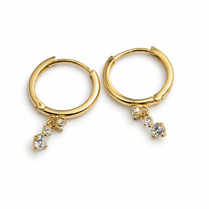 10K Yellow Gold Single Drop Huggie