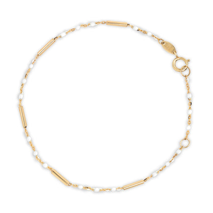 10K Yellow Bead and Bar Bracelet