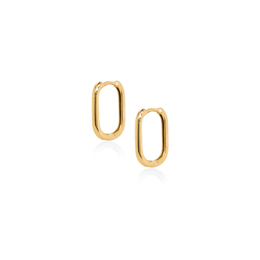 10k Yellow Gold Rounded Square Huggies
