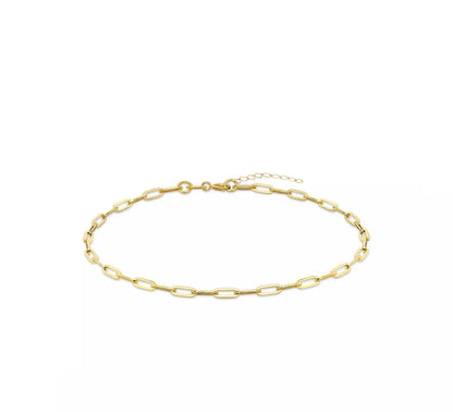 10K Yellow Gold Paperclip Bracelet