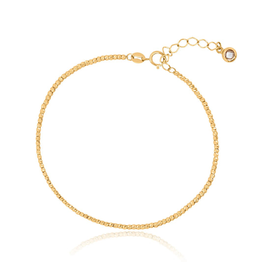 10k Yellow Gold Diamond Cut Ball Bracelet