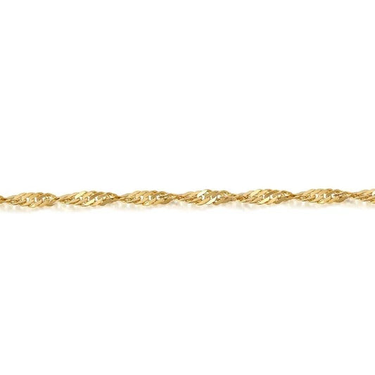 10K Yellow Gold Singapore Chain Bracelet