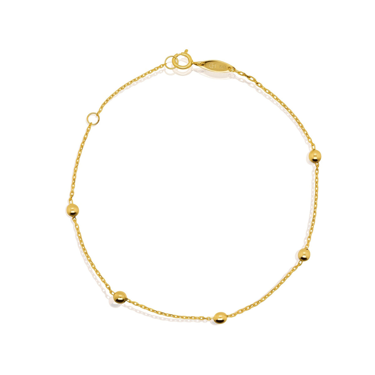 10K Yellow Gold Bead Bracelet