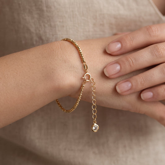 10k Yellow Gold Diamond Cut Ball Bracelet
