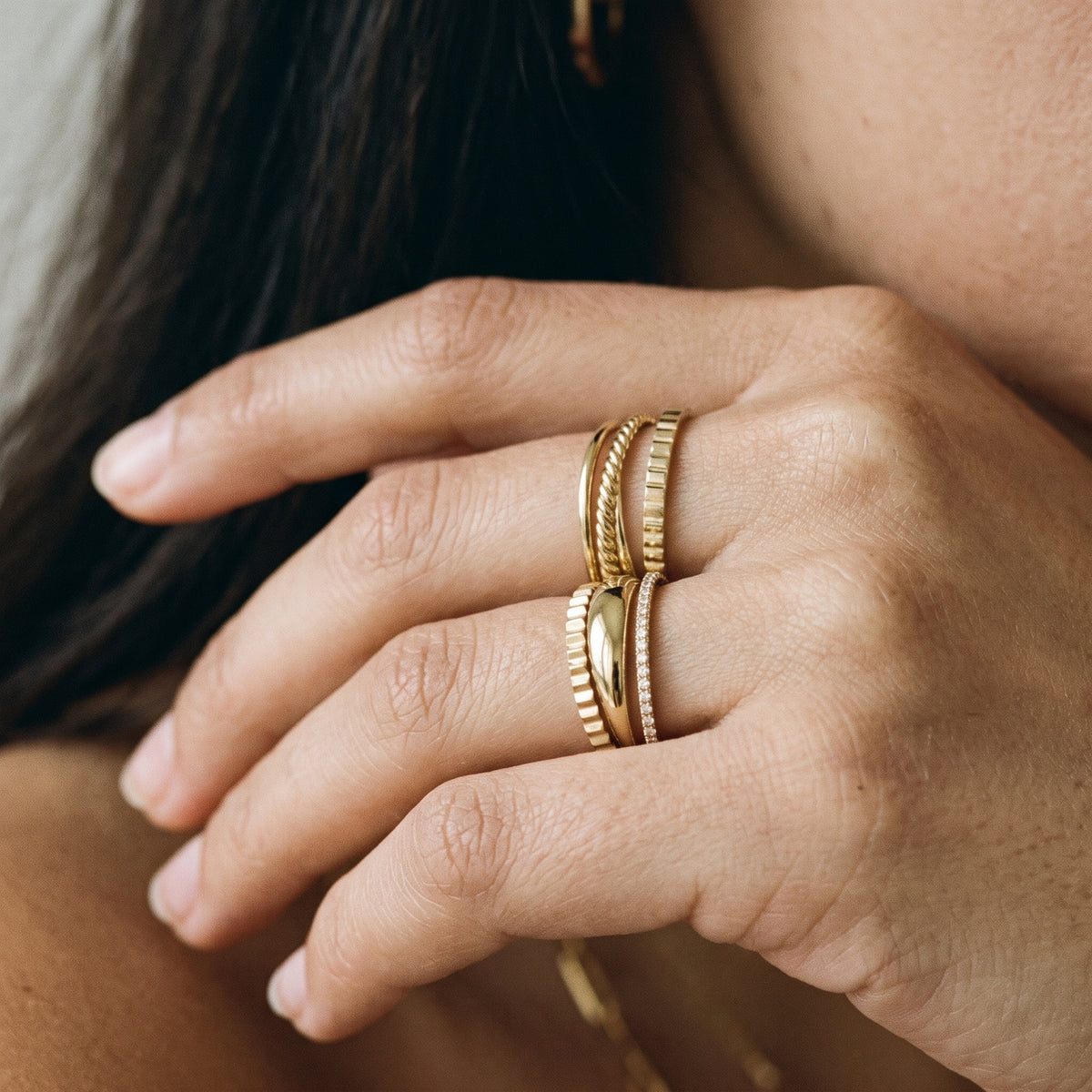 10K Yellow Gold Plain Rope Ring