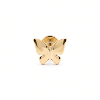 14K Yellow Gold Mini Butterfly Stud