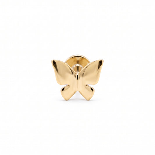 14K Yellow Gold Mini Butterfly Stud