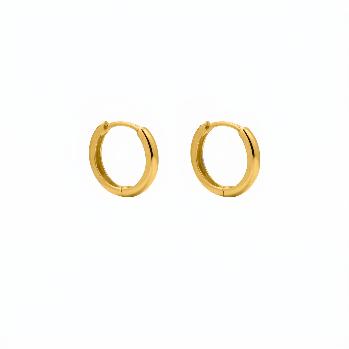 10K Yellow Gold Plain Basic Huggies