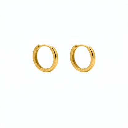 10K Yellow Gold Plain Basic Huggies