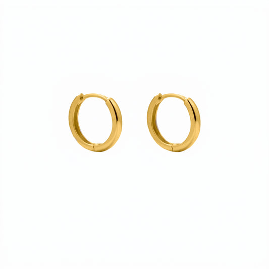10K Yellow Gold Plain Basic Huggies