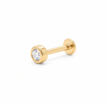 14K Yellow Gold Bezel Stud