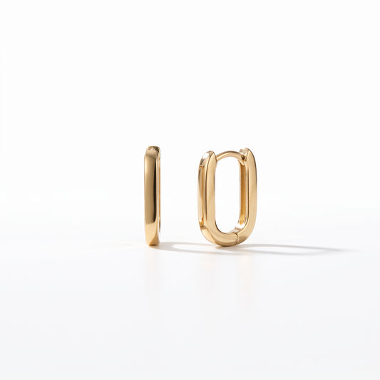 10K Yellow Gold U Shape Huggies