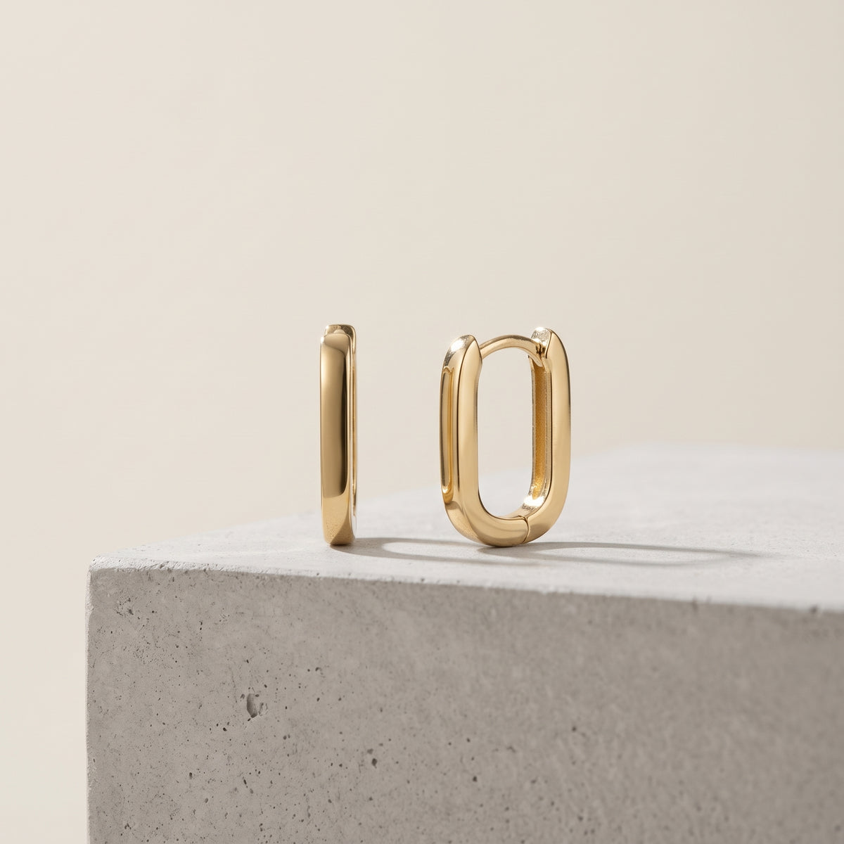 10K Yellow Gold U Shape Huggies