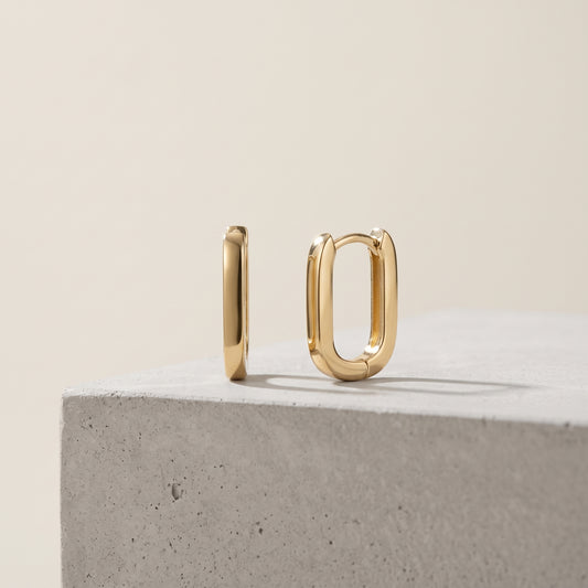 10K Yellow Gold U Shape Huggies