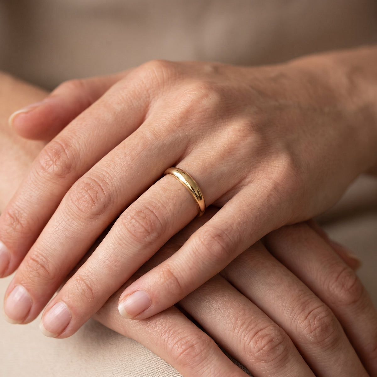 10K Yellow Gold Slim Dome Ring
