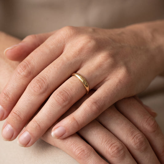 10K Yellow Gold Slim Dome Ring