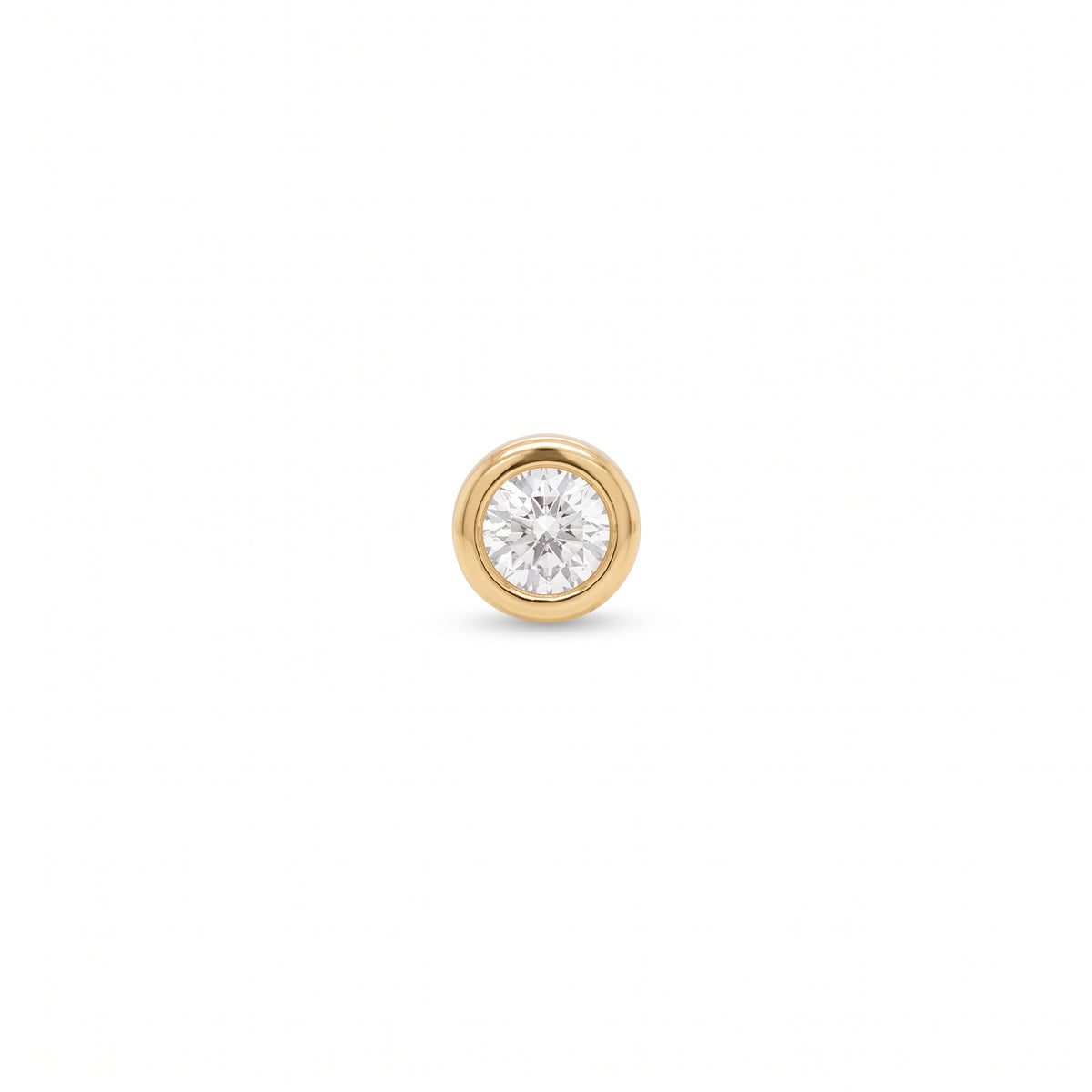 14K Yellow Gold Bezel Stud