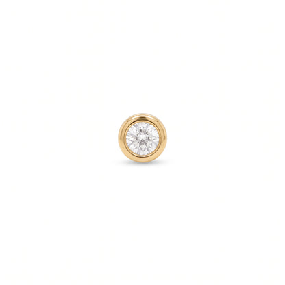 14K Yellow Gold Bezel Stud