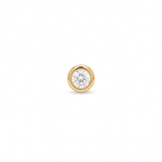 14K Yellow Gold 3.7mm Bezel Stud
