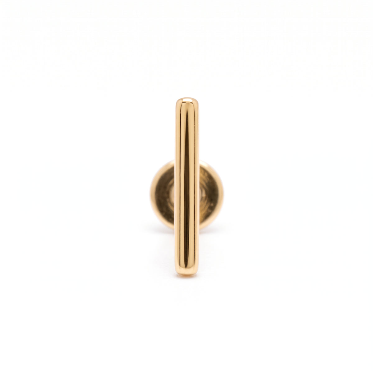 14K Yellow Gold Plain Bar Stud