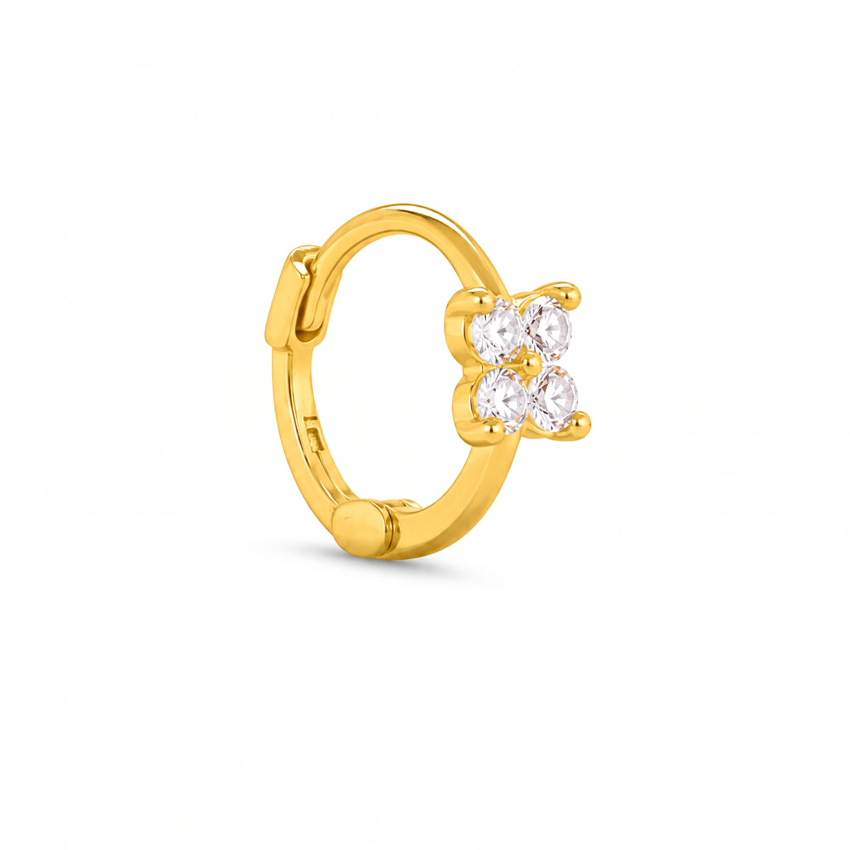 14K Yellow Gold Dainty Flower Helix