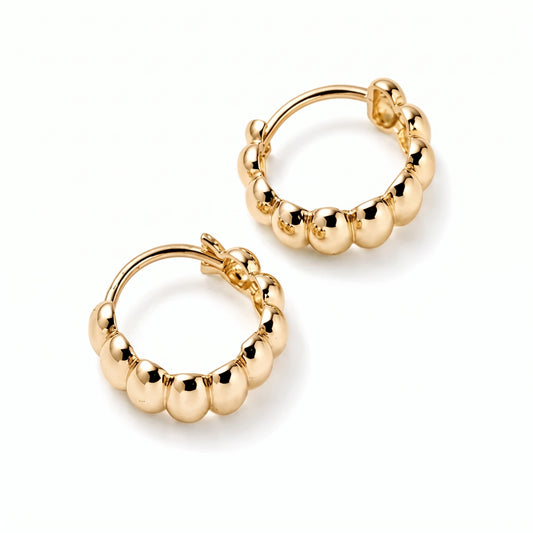Dainty Huggie Earrings, 10K Solid Gold