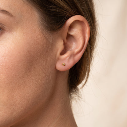 14K Yellow Gold 3 mm Ball Stud