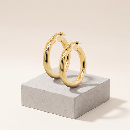 10K Yellow Gold Midi Hoops