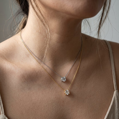 Single Prong Set Necklace