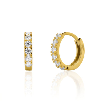 10K Yellow Gold CZ Huggie