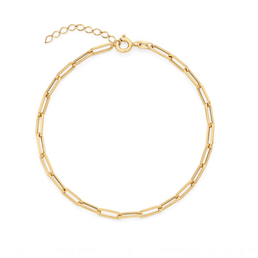 10K Yellow Gold Paperclip Bracelet