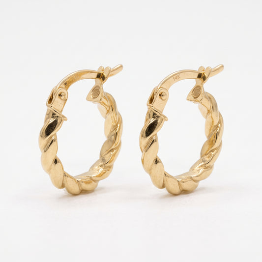 10K Yellow Gold Twisted Rope Hoops