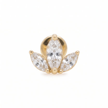 10K Yellow Gold Lotus Stud Earrings
