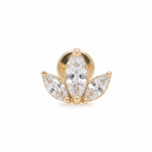 10K Yellow Gold Lotus Stud Earrings