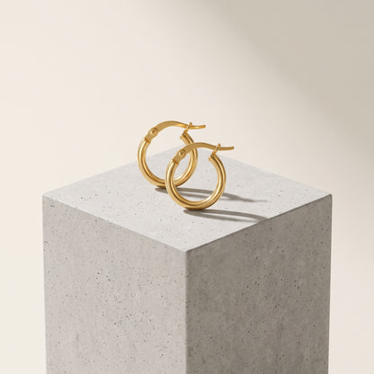 10K Yellow Gold Mini Hoops