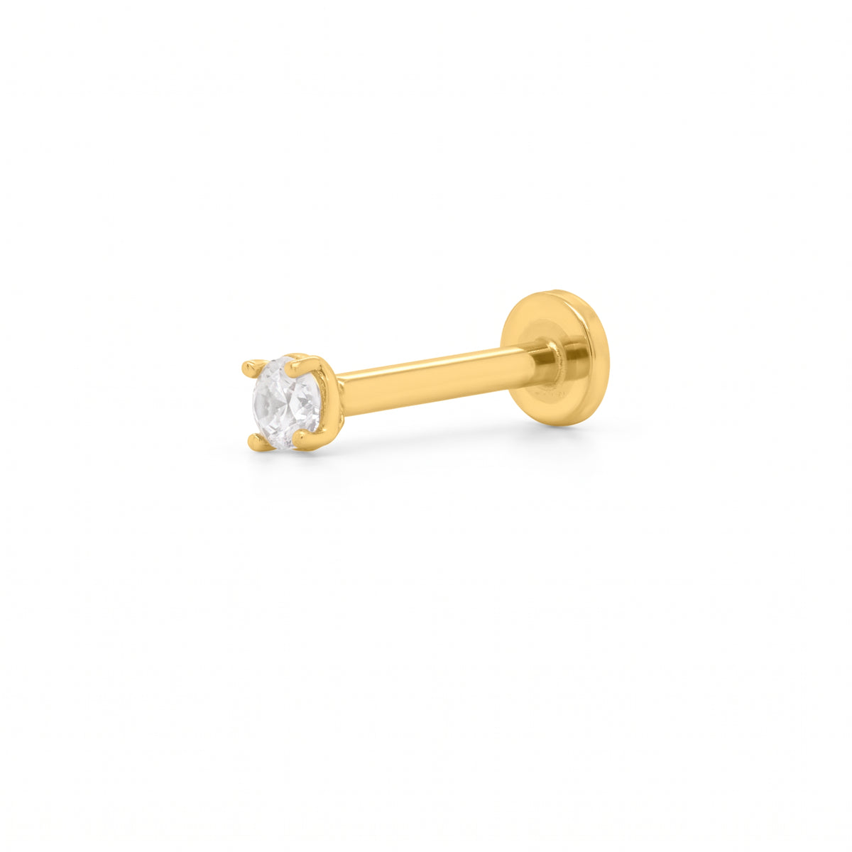 14K Yellow Gold CZ Stud