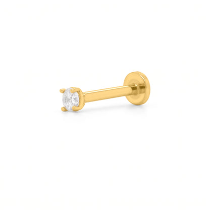 14K Yellow Gold CZ Stud