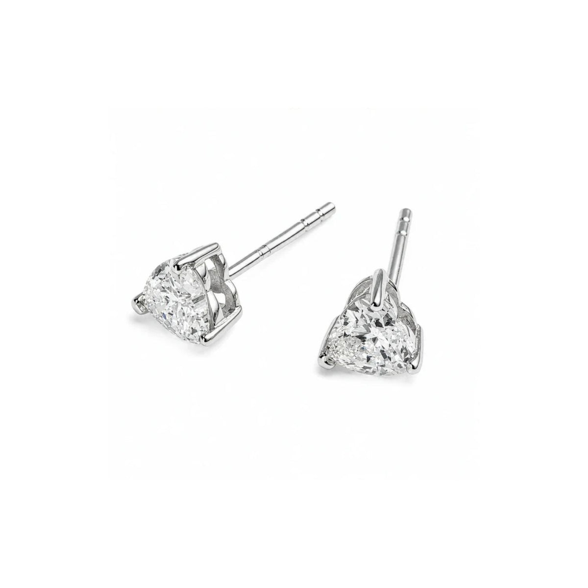 Heart Cut Lab Diamond Solitaire Studs